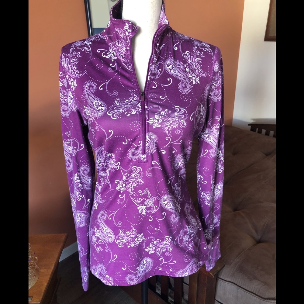 Athleta Plum And White Patterned Pullover - image 6